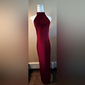 Wine Velvet Maxi Dress *size S*